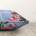 Özel Tasarım 8 March Gül Tasarımlı Dijital Baskılı Modern Raşel Kadife Yastık Kırlent Kılıfı Realhomes