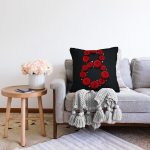 - Sonil-K9366-Gorsel-1 - Realhomes  Özel Tasarım Kırmızı Gül Tasarımlı Dijital Baskılı Modern Raşel Kadife Yastık Kırlent Kılıfı Realhomes