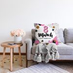 - Sonil-K9368-2-Gorsel-1 - Realhomes  Özel Tasarım 8 March Renkli Puantiye Detaylı Dijital Baskılı Modern Raşel Kadife Yastık Kırlent Kılıfı Realhomes