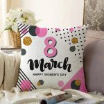 - Sonil-K9368-2-Gorsel - Realhomes  Özel Tasarım 8 March Renkli Puantiye Detaylı Dijital Baskılı Modern Raşel Kadife Yastık Kırlent Kılıfı Realhomes