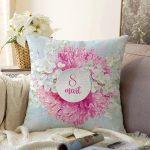 - Sonil-K9373-1-Gorsel - Realhomes Özel Tasarım 8 Mart Ortanca Çiçeği Motifli Dijital Baskılı Modern Şönil Yastık Kırlent Kılıfı Realhomes