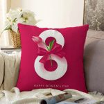 - Sonil-K9374-2-Gorsel - Realhomes  Özel Tasarım 8 March Kırmızı Gül Tasarımlı Dijital Baskılı Modern Raşel Kadife Yastık Kırlent Kılıfı Realhomes