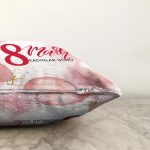 Özel Tasarım 8 Mart Balon Desenli Dijital Baskılı Modern Raşel Kadife Yastık Kırlent Kılıfı Realhomes