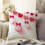 Özel Tasarım Kalp Tasarımlı Dijital Baskılı Modern Raşel Kadife Yastık Kırlent Kılıfı Realhomes