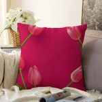 Özel Tasarım Gül Temalı Dijital Baskılı Modern Raşel Kadife Yastık Kırlent Kılıfı Realhomes