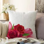 - Sonil-K9380-Gorsel - Realhomes  Özel Tasarım Gül Desenli Dijital Baskılı Modern Raşel Kadife Yastık Kırlent Kılıfı Realhomes