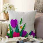 Özel Tasarım Çiçek Desenli Dijital Baskılı Modern Raşel Kadife Yastık Kırlent Kılıfı Realhomes