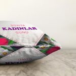 Özel Tasarım Kadınlar Günü Çiçek Desenli Dijital Baskılı Modern Raşel Kadife Yastık Kırlent Kılıfı Realhomes