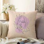Özel Tasarım Kadın Silüetli Dijital Baskılı Modern Raşel Kadife Yastık Kırlent Kılıfı Realhomes