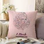 - Sonil-K9385-2-Gorsel - Realhomes  Özel Tasarım 8 March Kadın Silüetli Dijital Baskılı Modern Raşel Kadife Yastık Kırlent Kılıfı Realhomes