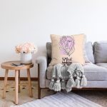 - Sonil-K9387-1-Gorsel-1 - Realhomes Özel Tasarım 8 Mart Kadın Silüetli Dijital Baskılı Modern Raşel Kadife Yastık Kırlent Kılıfı Realhomes