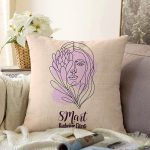 - Sonil-K9387-1-Gorsel - Realhomes Özel Tasarım 8 Mart Kadın Silüetli Dijital Baskılı Modern Raşel Kadife Yastık Kırlent Kılıfı Realhomes