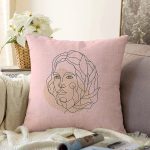 Özel Tasarım Kadın Silüetli Dijital Baskılı Modern Raşel Kadife Yastık Kırlent Kılıfı Realhomes