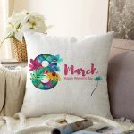 Özel Tasarım 8 March Happy Women's Day Dijital Baskılı Modern Şönil Yastık Kırlent Kılıfı Realhomes