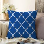 - Sonil-K9402-Gorsel - Realhomes Lacivert Ogea Desenli Dijital Baskılı Modern Raşel Kadife Yastık Kırlent Kılıfı Realhomes