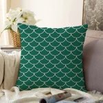 - Sonil-K9408-Gorsel - Realhomes  Yeşil Pul Tasarımlı Dijital Baskılı Modern Raşel Kadife Yastık Kırlent Kılıfı Realhomes