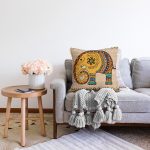 Etnik Figürlü Fil Desenli Dijital Baskılı Dekoratif Raşel Kadife Yastık Kırlent Kılıfı Realhomes