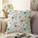 Etnik Desenli Çiçek Motifli Dijital Baskılı Dekoratif Raşel Kadife Yastık Kırlent Kılıfı Realhomes