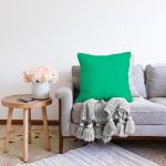 - Печать - Realhomes  Yeşil Renkli Dijital Baskılı Özel Tasarım Modern Raşel Kadife Yastık Kırlent Kılıfı Realhomes