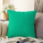 - Печать - Realhomes  Yeşil Renkli Dijital Baskılı Özel Tasarım Modern Raşel Kadife Yastık Kırlent Kılıfı Realhomes