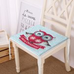- 202-1 - Realhomes Mery Christmas Temalı Baykuş Çizimli Modern Fermuarlı Sandalye Minderi Realhomes