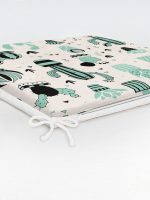 - 8808-3 - Realhomes Krem Zeminli Kaktüs Motifli Dijital Baskılı Fermuarlı Sandalye Minderi Realhomes