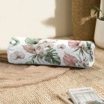 Tropik Yaprak Motifli Dijital Baskılı Modern İç Dolgulu - Fermuarlı Süet Silindir Rulo Yastık Kırlent Realhomes