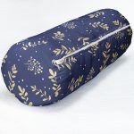 - RealHomes Özel Tasarımlı Dijital Baskılı İç Dolgulu Fermuarlı Silindir Yastık - Realhomes Lacivert Zeminli Yaprak Motifli Dijital Baskılı Modern İç Dolgulu - Fermuarlı Süet Silindir Yuvarlak Yastık Kırlent Realhomes