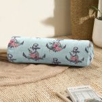 - RealHomes Özel Tasarımlı Dijital Baskılı İç Dolgulu Fermuarlı Silindir Yastık - Realhomes Mint Yeşili Zemin Çapa Tasarımlı Dijital Baskılı Dekoratif İç Dolgulu Yumuşak Silindir Form Yastık Kırlent Realhomes