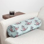 - RealHomes Özel Tasarımlı Dijital Baskılı İç Dolgulu Fermuarlı Silindir Yastık - Realhomes Mint Yeşili Zemin Çapa Tasarımlı Dijital Baskılı Dekoratif İç Dolgulu Yumuşak Silindir Form Yastık Kırlent Realhomes