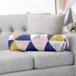 - RealHomes Özel Tasarımlı Dijital Baskılı İç Dolgulu Fermuarlı Silindir Yastık - Realhomes Renkli Üçgen Tasarımlı Dijital Baskılı Modern İç Dolgulu Süet Silindir Yastık Kırlent - Bel Yastığı Realhomes