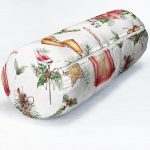 Şamdan Tasarımlı Yılbaşı Konseptli Dijital Baskılı Modern İç Dolgulu - Fermuarlı Süet Silindir Rulo Yastık Kırlent Realhomes