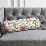 Şamdan Tasarımlı Yılbaşı Konseptli Dijital Baskılı Dekoratif İç Dolgulu Süet Silindir Yastık Kırlent - Bel Yastığı Realhomes