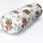 Özel Tasarım Christmas Temalı Dijital Baskılı Dekoratif İç Dolgulu - Fermuarlı Süet Berjer Silindir Yastık Kırlent Realhomes