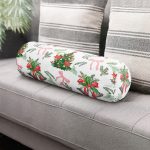 Özel Tasarım Christmas Temalı Dijital Baskılı Dekoratif İç Dolgulu - Fermuarlı Süet Berjer Silindir Yastık Kırlent Realhomes