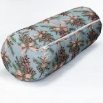 - RealHomes Özel Tasarımlı Dijital Baskılı İç Dolgulu Fermuarlı Silindir Yastık - Realhomes Mavi Zemin Kozalak Tasarımlı Dijital Baskılı Modern İç Dolgulu - Fermuarlı Süet Berjer Silindir Yastık Kırlent Realhomes