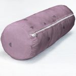 Mor Zemin Kalp Motifli Dijital Baskılı Modern İç Dolgulu Süet Silindir Yastık Kırlent - Bel Yastığı Realhomes