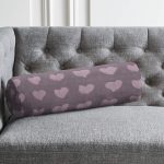 Kalp Tasarımlı Dijital Baskılı Dekoratif İç Dolgulu Yumuşak Silindir Form Yastık Kırlent Realhomes