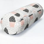 - RealHomes Özel Tasarımlı Dijital Baskılı İç Dolgulu Fermuarlı Silindir Yastık - Realhomes Krem Kumlama Zemin Kaktüs Tasarımlı Dijital Baskılı Modern İç Dolgulu Süet Silindir Yastık Kırlent - Bel Yastığı Realhomes