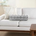 İskandinav Desenli Etnik Tasarımlı Dijital Baskılı Dekoratif İç Dolgulu - Fermuarlı Süet Silindir Rulo Yastık Kırlent Realhomes