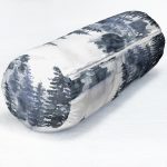 - RealHomes Özel Tasarımlı Dijital Baskılı İç Dolgulu Fermuarlı Silindir Yastık - Realhomes Suluboya Çizimli Kış Temalı Çam Ağaçları Dijital Baskılı Dekoratif İç Dolgulu Yumuşak Silindir Form Yastık Kırlent Realhomes