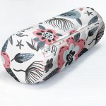 Özel Tasarım Çiçek Yaprakları Dijital Baskılı Dekoratif İç Dolgulu Süet Silindir Yastık Kırlent - Bel Yastığı Realhomes