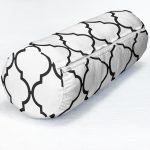 - RealHomes Özel Tasarımlı Dijital Baskılı İç Dolgulu Fermuarlı Silindir Yastık - Realhomes  Siyah Beyaz Ogea Desenli Dekoratif İç Dolgulu - Fermuarlı Süet Silindir Yuvarlak Yastık Kırlent Realhomes