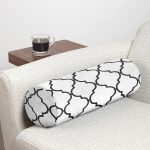 - RealHomes Özel Tasarımlı Dijital Baskılı İç Dolgulu Fermuarlı Silindir Yastık - Realhomes  Siyah Beyaz Ogea Desenli Dekoratif İç Dolgulu - Fermuarlı Süet Silindir Yuvarlak Yastık Kırlent Realhomes