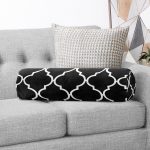 - RealHomes Özel Tasarımlı Dijital Baskılı İç Dolgulu Fermuarlı Silindir Yastık - Realhomes  Siyah Zemin Ogea Desenli Dijital Baskılı İç Dolgulu Süet Silindir Yastık Kırlent - Bel Yastığı Realhomes