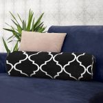 - RealHomes Özel Tasarımlı Dijital Baskılı İç Dolgulu Fermuarlı Silindir Yastık - Realhomes  Siyah Zemin Ogea Desenli Dijital Baskılı İç Dolgulu Süet Silindir Yastık Kırlent - Bel Yastığı Realhomes