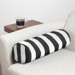 Siyah Beyaz Çizgili Dekoratif İç Dolgulu Fermuarlı Çok Amaçlı Silindir Yastık Kırlent Realhomes