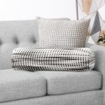 - RealHomes Özel Tasarımlı Dijital Baskılı İç Dolgulu Fermuarlı Silindir Yastık - Realhomes Modern Kareler Dijital Baskılı Dekoratif İç Dolgulu Süet Silindir Yastık Kırlent - Bel Yastığı Realhomes