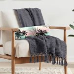 Realhomes Palmiye Yaprakları İç Dolgulu - Fermuarlı Süet Berjer Silindir Yastık Kırlent Realhomes