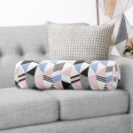 - RealHomes Özel Tasarımlı Dijital Baskılı İç Dolgulu Fermuarlı Silindir Yastık - Realhomes Modern Geometrik Desenli Dijital Baskılı İç Dolgulu - Fermuarlı Süet Silindir Yuvarlak Yastık Kırlent Realhomes